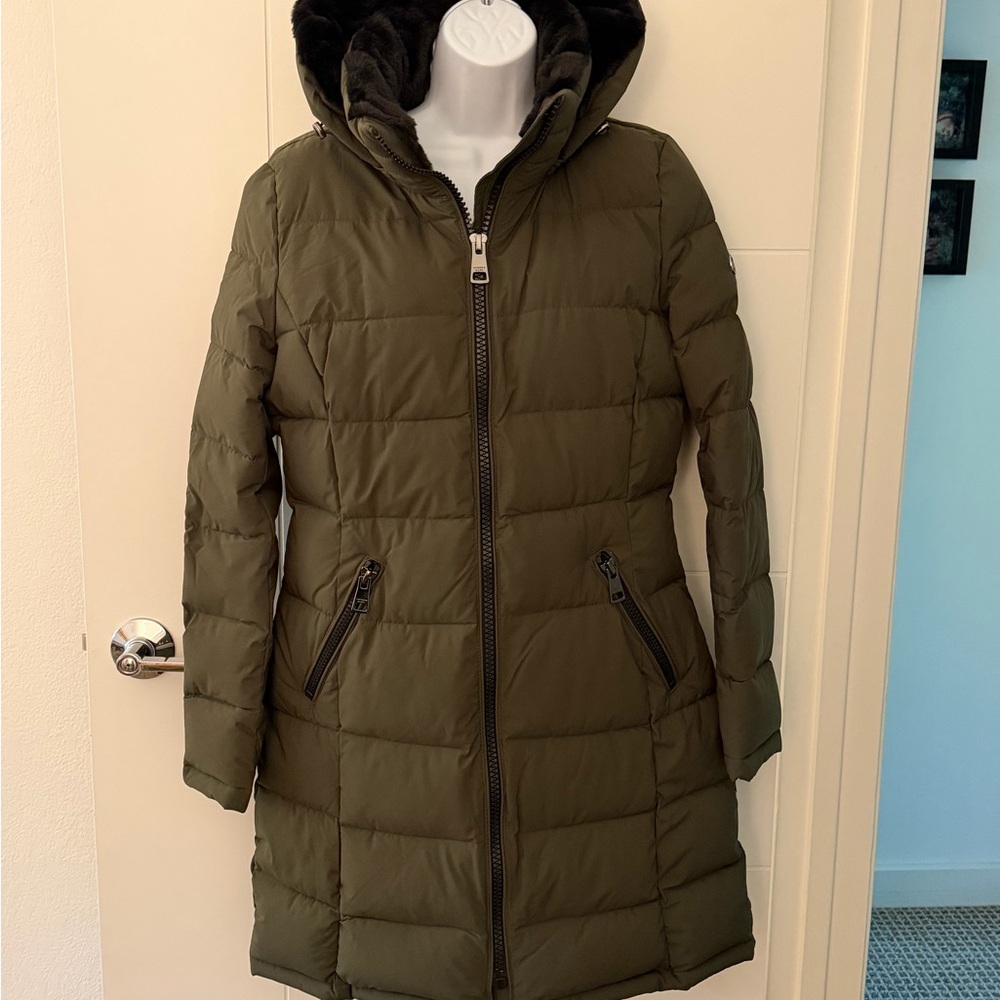 Andrew Marc Dark Olive Women's Puffer Coat